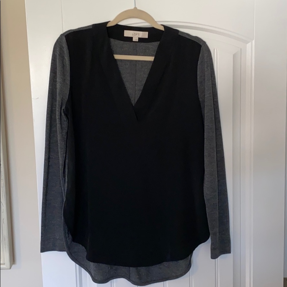 Loft black and grey blouse